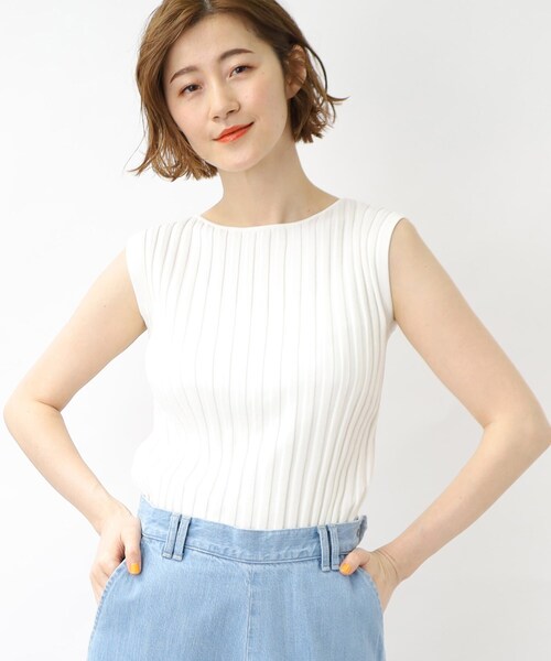 grove（グローブ）の「◆ボートネックリブプルオーバー（ニット/セーター・レディース・ブラック/オフホワイト/ボルドー・02/03/01/05/04）」の7枚目の写真