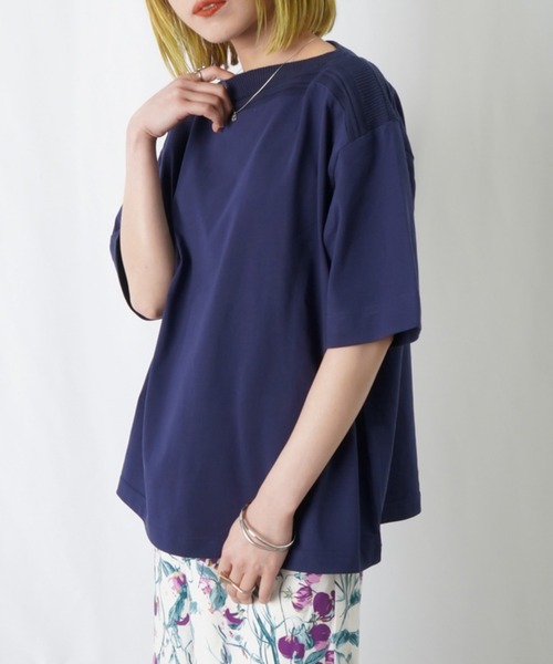 LUCA/LADY LUCK LUCA(ルカ/レディラックルカ)の「LC/LLL リブボートネックプルオーバー / リブ切替Tシャツ(Tシャツ/カットソー・レディース・ベージュ/ネイビー/ブルー/カーキ・FREE)」の18枚目の写真