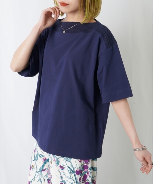 LUCA/LADY LUCK LUCA(ルカ/レディラックルカ)の「LC/LLL リブボートネックプルオーバー / リブ切替Tシャツ(Tシャツ/カットソー・レディース・ベージュ/ネイビー/ブルー/カーキ・FREE)」の10枚目の写真