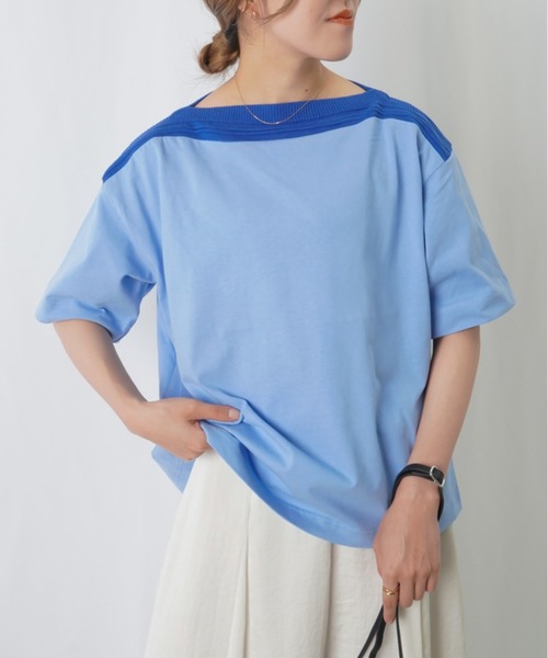 LUCA/LADY LUCK LUCA(ルカ/レディラックルカ)の「LC/LLL リブボートネックプルオーバー / リブ切替Tシャツ(Tシャツ/カットソー・レディース・ベージュ/ネイビー/ブルー/カーキ・FREE)」の19枚目の写真