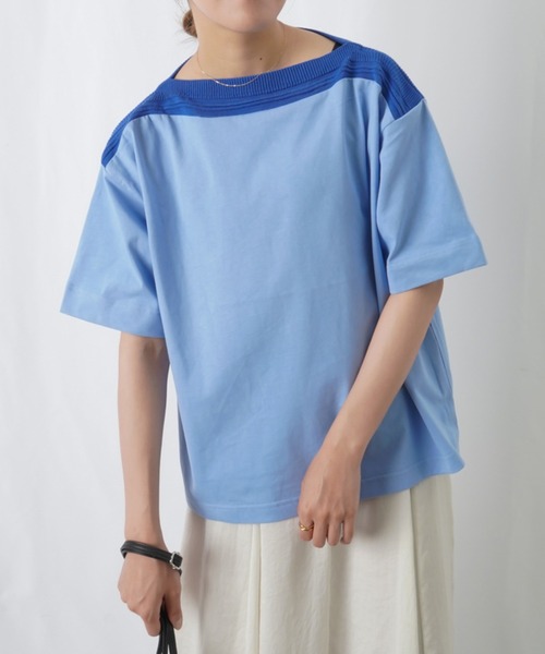 LUCA/LADY LUCK LUCA(ルカ/レディラックルカ)の「LC/LLL リブボートネックプルオーバー / リブ切替Tシャツ(Tシャツ/カットソー・レディース・ベージュ/ネイビー/ブルー/カーキ・FREE)」の11枚目の写真
