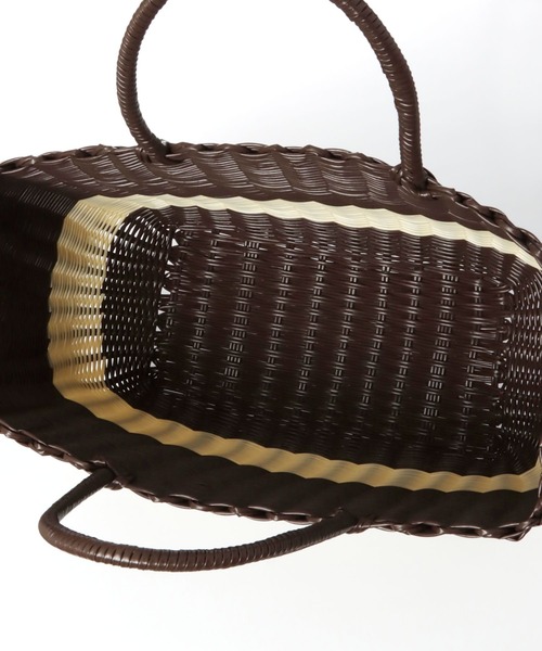 BAYFLOW(ベイフロー)の「BFパーチャスバッグL23(かごバッグ・レディース・ピンク/ブラウン・0)」の7枚目の写真