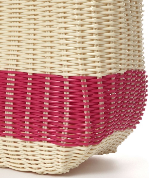 BAYFLOW(ベイフロー)の「BFパーチャスバッグL23(かごバッグ・レディース・ピンク/ブラウン・0)」の5枚目の写真