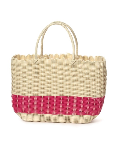 BAYFLOW(ベイフロー)の「BFパーチャスバッグL23(かごバッグ・レディース・ピンク/ブラウン・0)」の8枚目の写真