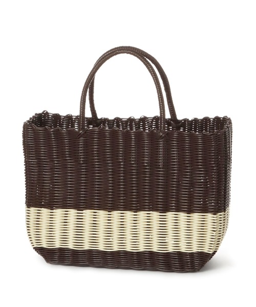 BAYFLOW(ベイフロー)の「BFパーチャスバッグL23(かごバッグ・レディース・ピンク/ブラウン・0)」の4枚目の写真