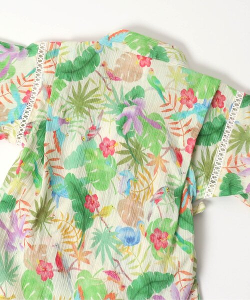 BIT'Z(ビッツ)の「ボタニカル総柄甚平スーツ(浴衣・キッズ・キナリ/サックスブルー・80/90/95/100/110/120)」の8枚目の写真