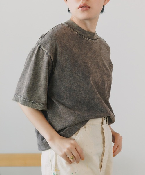 LOS ANGELES APPAREL/ロサンゼルスアパレル 6.5OZ ミネラルウォッシュ クルーネック クロップドTシャツ（Tシャツ/カットソー）｜LOS ANGELES APPAREL（ロサンゼルスアパレル）