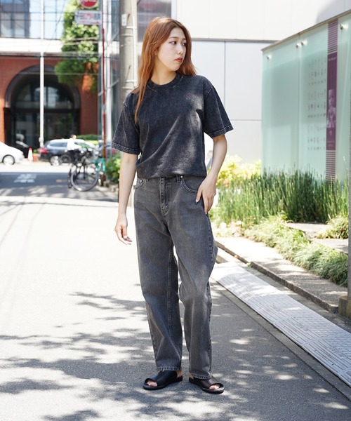 LOS ANGELES APPAREL/ロサンゼルスアパレル 6.5OZ ミネラルウォッシュ クルーネック クロップドTシャツ（Tシャツ/カットソー）｜LOS ANGELES APPAREL（ロサンゼルスアパレル）