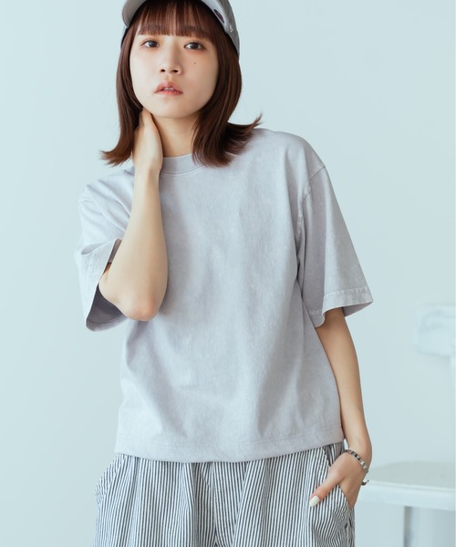 LOS ANGELES APPAREL/ロサンゼルスアパレル 6.5OZ ミネラルウォッシュ クルーネック クロップドTシャツ（Tシャツ/カットソー）｜LOS ANGELES APPAREL（ロサンゼルスアパレル）