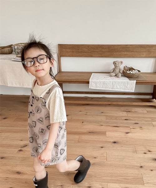 aimoha（アイモハ）の「【aimoha-KIDS】子供服 アメカジ総柄サロペット (SS)（サロペット/オーバーオール・キッズ・ブラウン/ブルー・80/90/100/110/120/130）」の10枚目の写真
