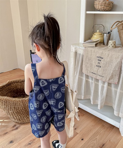 aimoha（アイモハ）の「【aimoha-KIDS】子供服 アメカジ総柄サロペット (SS)（サロペット/オーバーオール・キッズ・ブラウン/ブルー・80/90/100/110/120/130）」の13枚目の写真