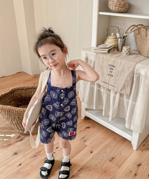 aimoha（アイモハ）の「【aimoha-KIDS】子供服 アメカジ総柄サロペット (SS)（サロペット/オーバーオール・キッズ・ブラウン/ブルー・80/90/100/110/120/130）」の16枚目の写真