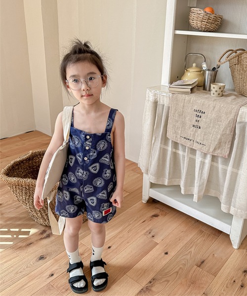 aimoha（アイモハ）の「【aimoha-KIDS】子供服 アメカジ総柄サロペット (SS)（サロペット/オーバーオール・キッズ・ブラウン/ブルー・80/90/100/110/120/130）」の17枚目の写真