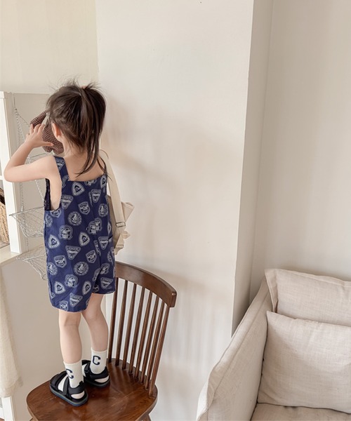 aimoha（アイモハ）の「【aimoha-KIDS】子供服 アメカジ総柄サロペット (SS)（サロペット/オーバーオール・キッズ・ブラウン/ブルー・80/90/100/110/120/130）」の18枚目の写真