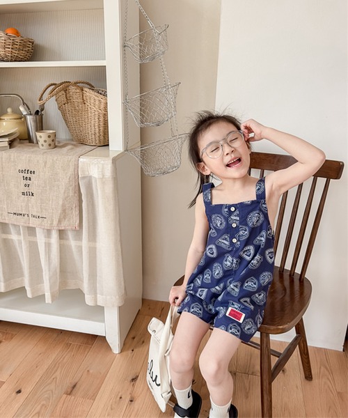 aimoha（アイモハ）の「【aimoha-KIDS】子供服 アメカジ総柄サロペット (SS)（サロペット/オーバーオール・キッズ・ブラウン/ブルー・80/90/100/110/120/130）」の19枚目の写真