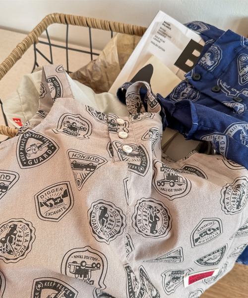 aimoha（アイモハ）の「【aimoha-KIDS】子供服 アメカジ総柄サロペット (SS)（サロペット/オーバーオール・キッズ・ブラウン/ブルー・80/90/100/110/120/130）」の20枚目の写真