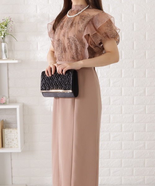 Lace Ladies(レースレディース)の「スクエア型メッシュ風フラップクラッチバッグ(クラッチバッグ・レディース・ベージュ/ブラック/グレー・FREE)」の5枚目の写真