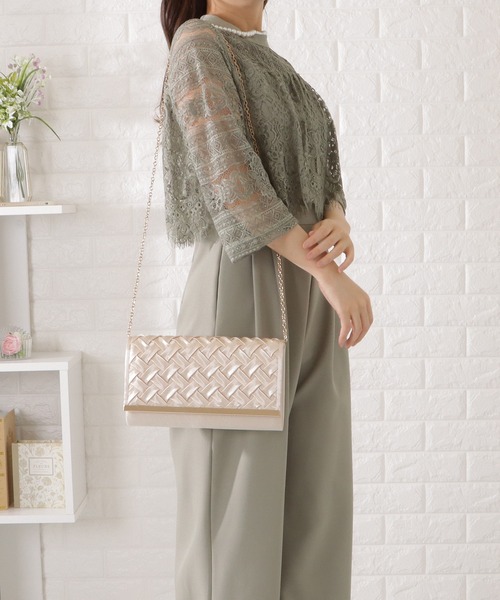 Lace Ladies(レースレディース)の「スクエア型メッシュ風フラップクラッチバッグ(クラッチバッグ・レディース・ベージュ/ブラック/グレー・FREE)」の14枚目の写真