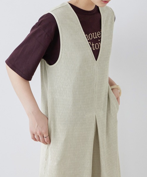 Fashion Letter（ファッションレター）の「深Vネックオールインワン（サロペット/オーバーオール・レディース・ブラック/オレンジ/グレイッシュベージュ/チャコール・M）」の10枚目の写真