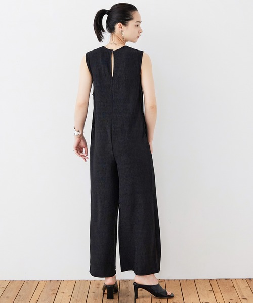 vin 新品　オールインワン　サロペット　ブラック　総柄 セール】 little black:〈セレモニー対応可〉Vネック ワイド