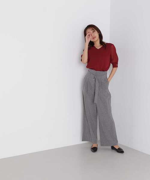 NATURAL BEAUTY BASIC(ナチュラルビューティーベーシック)の「◇メタルポイントプリーツスリーブニット(ニット/セーター・レディース・ブラック/グリーン/ブラウン/レッド・FREE)」の15枚目の写真