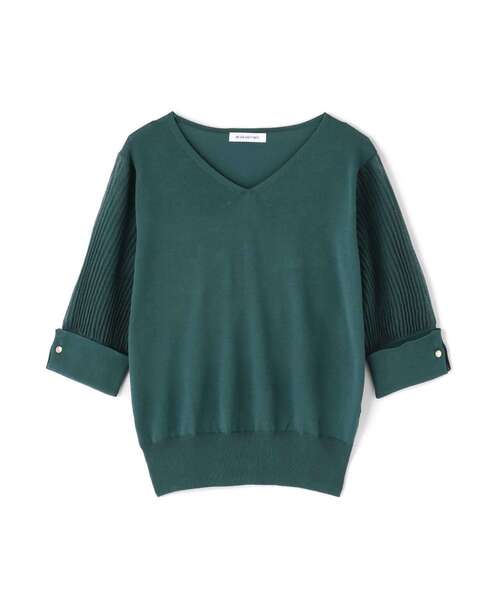 NATURAL BEAUTY BASIC(ナチュラルビューティーベーシック)の「◇メタルポイントプリーツスリーブニット(ニット/セーター・レディース・ブラック/グリーン/ブラウン/レッド・FREE)」の9枚目の写真