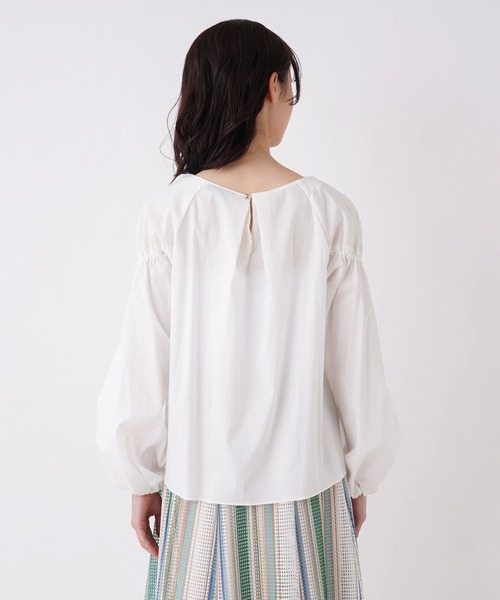 Brahmin(ブラーミン)の「【BRAHMIN】ヘムレースブラウス(シャツ/ブラウス・レディース・ライトブルー/オフホワイト・2)」の8枚目の写真