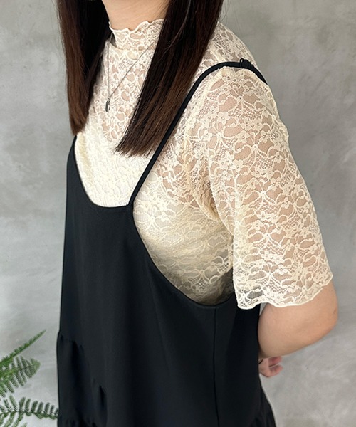 kutir（クティール）の「2wayレースインナートップス（Tシャツ/カットソー・レディース・ブラック/アイボリー/オフホワイト・FREE）」の13枚目の写真