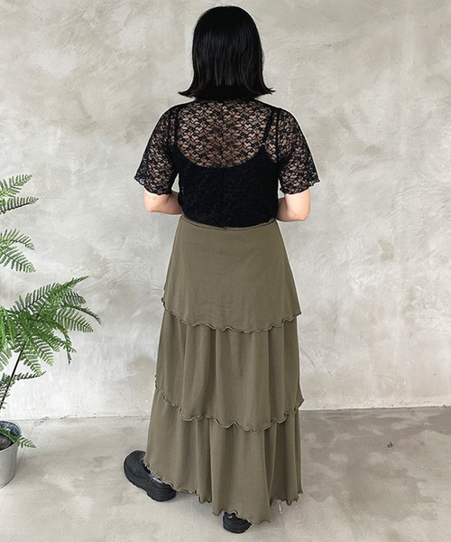 kutir（クティール）の「2wayレースインナートップス（Tシャツ/カットソー・レディース・ブラック/アイボリー/オフホワイト・FREE）」の6枚目の写真