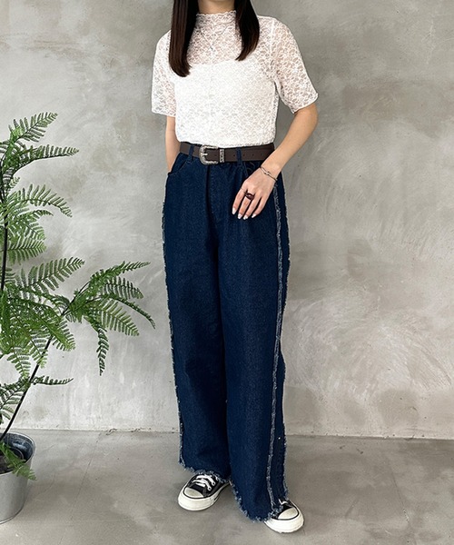 kutir（クティール）の「2wayレースインナートップス（Tシャツ/カットソー・レディース・ブラック/アイボリー/オフホワイト・FREE）」の4枚目の写真