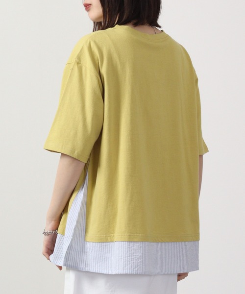 tシャツ EMAGO キリンパッチワーク刺繍T 六分袖 レディース Emago tシャツ EMAGO キリンパッチワーク刺繍T 六分袖