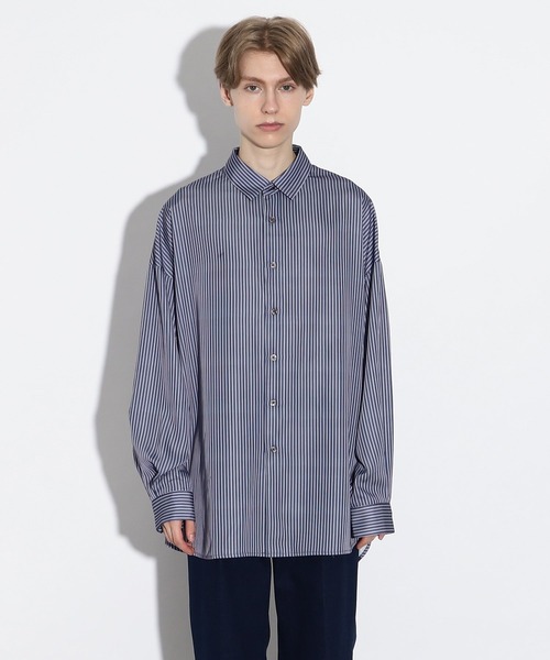 tk.TAKEO KIKUCHI(ティーケータケオキクチ)の「◆なめらかビッグストライプシャツ(シャツ/ブラウス・メンズ・ブラック系2/ブルー系2/ネイビー系2・01/02/03)」の13枚目の写真