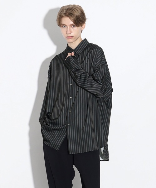 tk.TAKEO KIKUCHI(ティーケータケオキクチ)の「◆なめらかビッグストライプシャツ(シャツ/ブラウス・メンズ・ブラック系2/ブルー系2/ネイビー系2・01/02/03)」の11枚目の写真