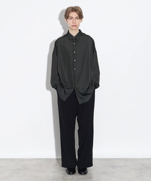 tk.TAKEO KIKUCHI(ティーケータケオキクチ)の「◆なめらかビッグストライプシャツ(シャツ/ブラウス・メンズ・ブラック系2/ブルー系2/ネイビー系2・01/02/03)」の5枚目の写真