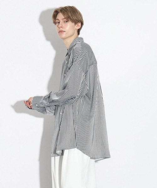 tk.TAKEO KIKUCHI(ティーケータケオキクチ)の「◆なめらかビッグストライプシャツ(シャツ/ブラウス・メンズ・ブラック系2/ブルー系2/ネイビー系2・01/02/03)」の8枚目の写真