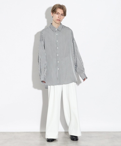 tk.TAKEO KIKUCHI(ティーケータケオキクチ)の「◆なめらかビッグストライプシャツ(シャツ/ブラウス・メンズ・ブラック系2/ブルー系2/ネイビー系2・01/02/03)」の12枚目の写真