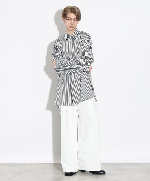 tk.TAKEO KIKUCHI(ティーケータケオキクチ)の「◆なめらかビッグストライプシャツ(シャツ/ブラウス・メンズ・ブラック系2/ブルー系2/ネイビー系2・01/02/03)」の15枚目の写真