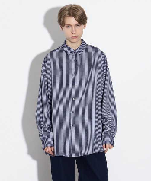 tk.TAKEO KIKUCHI(ティーケータケオキクチ)の「◆なめらかビッグストライプシャツ(シャツ/ブラウス・メンズ・ブラック系2/ブルー系2/ネイビー系2・01/02/03)」の21枚目の写真