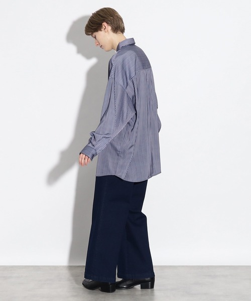 tk.TAKEO KIKUCHI(ティーケータケオキクチ)の「◆なめらかビッグストライプシャツ(シャツ/ブラウス・メンズ・ブラック系2/ブルー系2/ネイビー系2・01/02/03)」の9枚目の写真