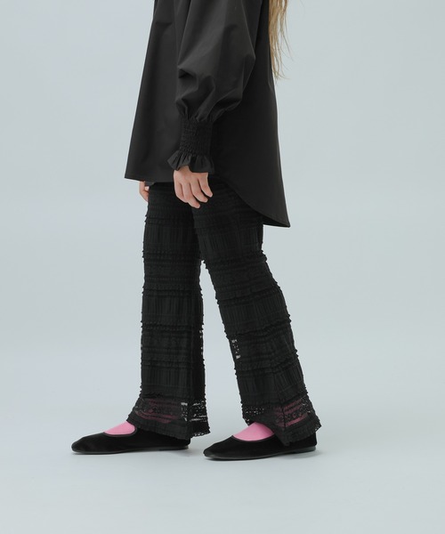 LOWRYS FARM(ローリーズファーム)の「レースフレアパンツ 974198(その他パンツ・キッズ・ホワイト/ブラック・150cm/160cm)」の12枚目の写真