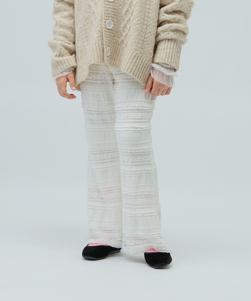 LOWRYS FARM(ローリーズファーム)の「レースフレアパンツ 974198(その他パンツ・キッズ・ホワイト/ブラック・150cm/160cm)」の6枚目の写真
