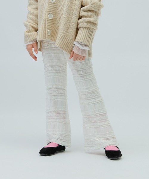 LOWRYS FARM(ローリーズファーム)の「レースフレアパンツ 974198(その他パンツ・キッズ・ホワイト/ブラック・150cm/160cm)」の5枚目の写真