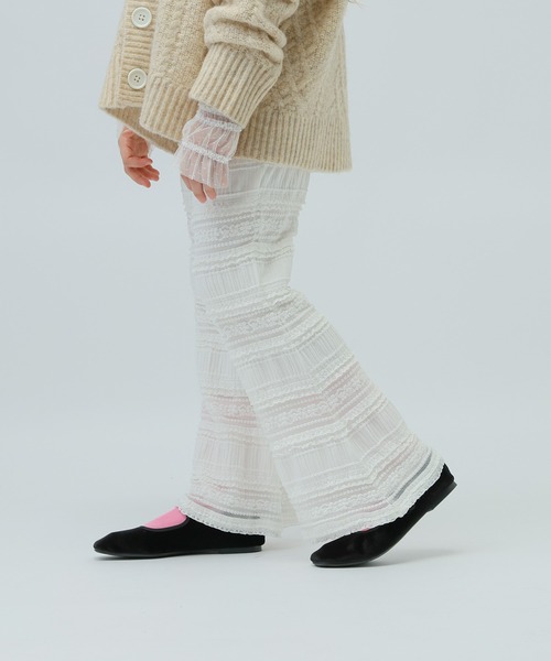LOWRYS FARM(ローリーズファーム)の「レースフレアパンツ 974198(その他パンツ・キッズ・ホワイト/ブラック・150cm/160cm)」の7枚目の写真