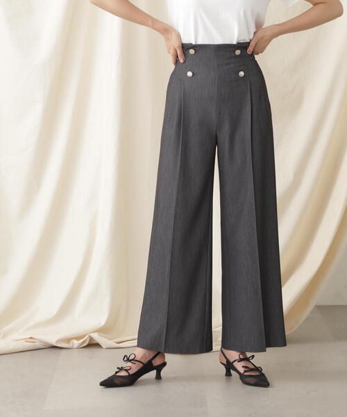 JILL by JILL STUART（ジルバイジルスチュアート）の「◇デニムライク金ボタンワイドパンツ（デニムパンツ・レディース・ブラック/ネイビー・SMALL/MEDIUM）」の17枚目の写真