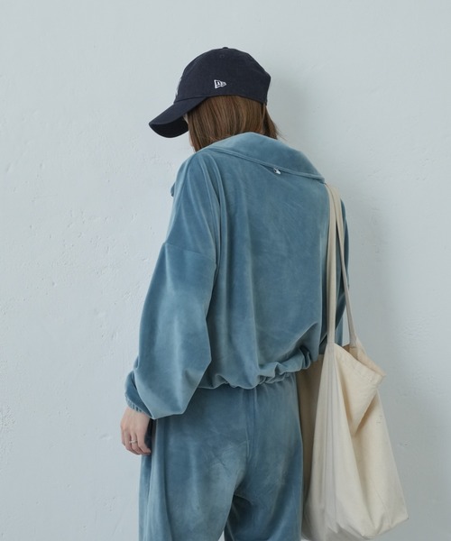 Franklin Climbing（フランクリンクライミング）の「【Retreat】ダウニーベロアハーフZIPドロストプルオーバー（スウェット・レディース・マスタード/スカイブルー/ブラウン・ONE SIZE）」の7枚目の写真