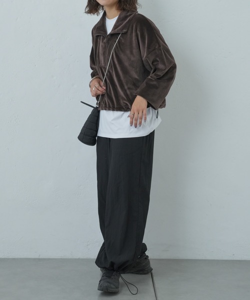 Franklin Climbing（フランクリンクライミング）の「【Retreat】ダウニーベロアハーフZIPドロストプルオーバー（スウェット・レディース・マスタード/スカイブルー/ブラウン・ONE SIZE）」の16枚目の写真