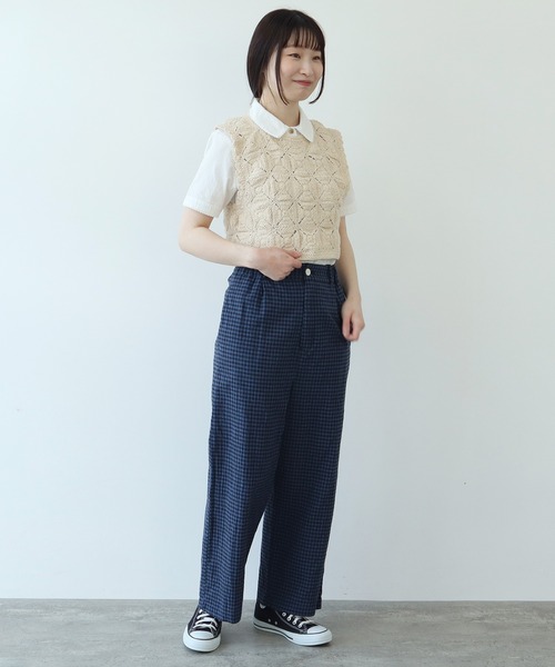 bulle de savon（ビュルデサボン）の「crochet motif ベスト