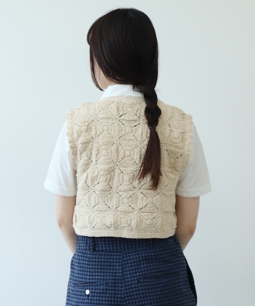 ビュルデサボン Lacextulle フリルベスト bulle de savon（ビュルデサボン）の「Lace×tulle frill ベスト