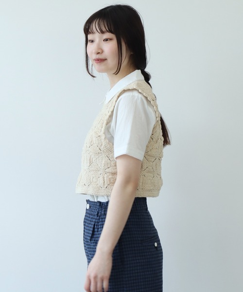 bulle de savon（ビュルデサボン）の「crochet motif ベスト