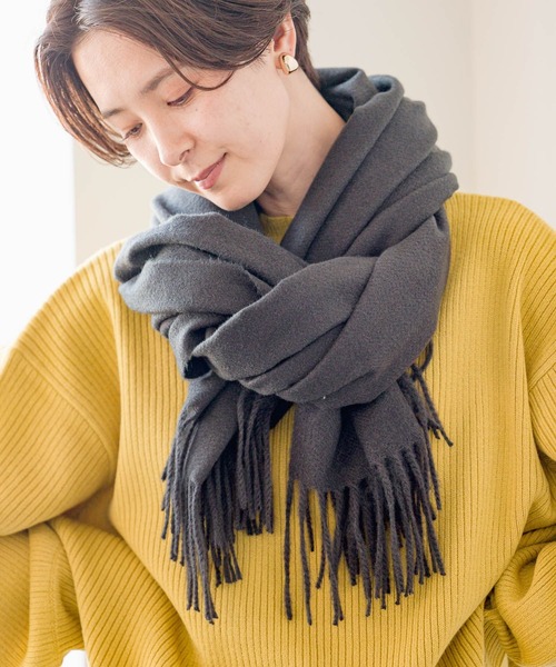 LEPSIM（レプシィム）の「洗える無地ストール23AW　967396（ストール/ショール・レディース・オレンジ/アイボリー/チャコールグレー・ONE SIZE）」の2枚目の写真